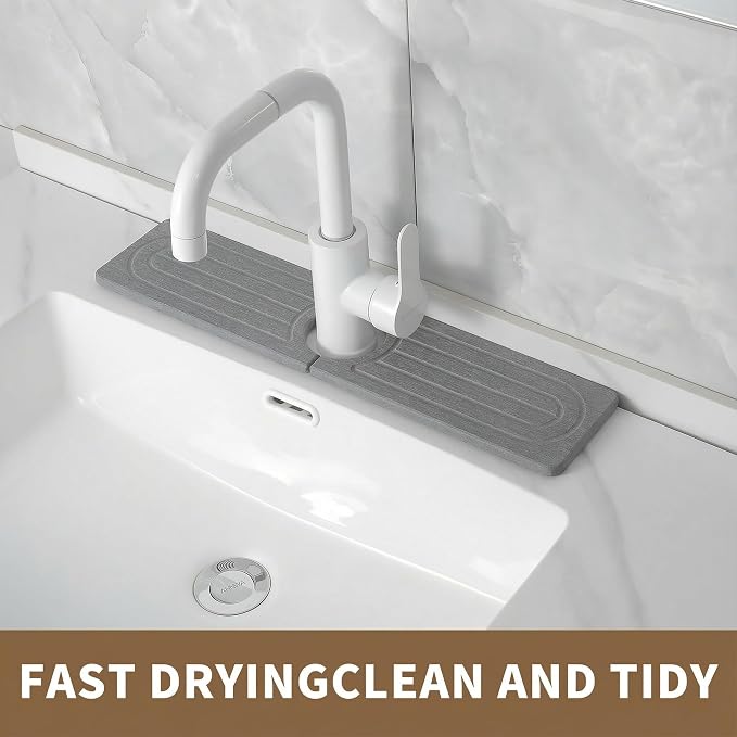 Faucet Mat for Kitchen Sink -Diatomite Stone Drying Mat for Kitchen Counter & - Image 7