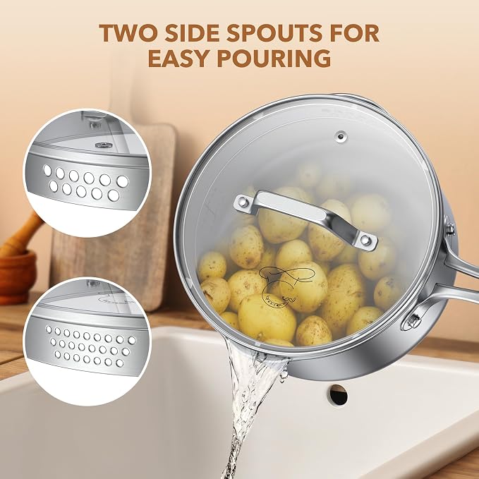 PekGema Stainless Steel Saucepan 3 Quart - Image 3