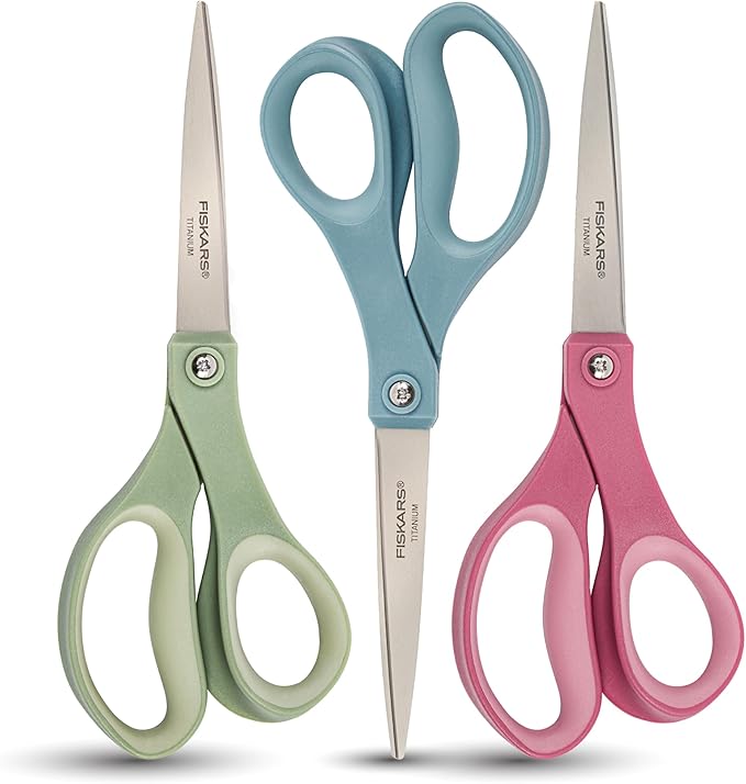 Fiskars 8” Comfort Grip Titanium Multipurpose Scissors by Fiskars