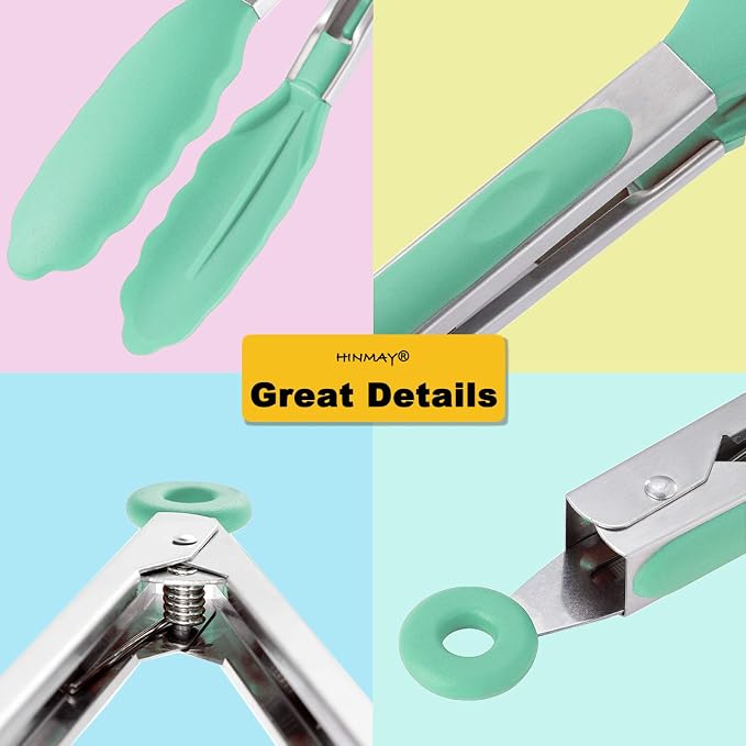 HINMAY Stainless Steel Kitchen Cooking Tongs - Image 4