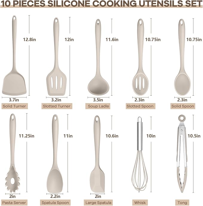 TeamFar Kitchen Cooking Utensils, 446°F Heat Resistant Kitchen Gadgets Tools - Image 2