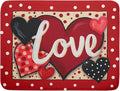 Love Heart Dish Drying Mat 18"x24" Red Dots Microfiber Dish Rack Mat Holiday by Giwawa