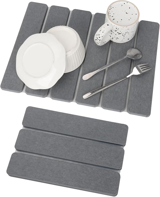 Stone Dish Drying Mat for Kitchen Counter, Eco-friendly, Instant Drying Pad by Unknown