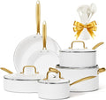 Ceramic Cookware Set, VONIKI 16 Pcs Pots and Pans Set Non Stick, Kitchen by VONIKI