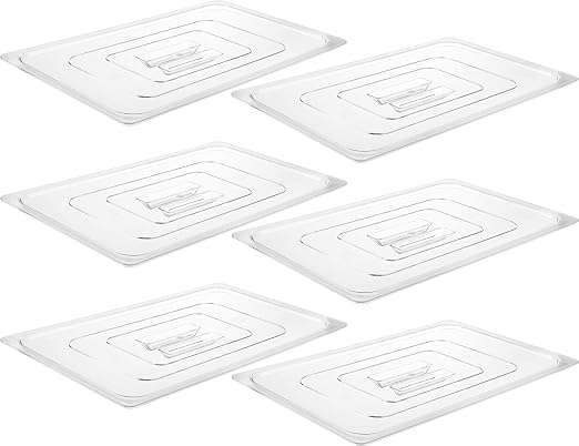 CURTA 6 Pack NSF Food Pan Cover, Full Size Clear Polycarbonate Lid by CURTA