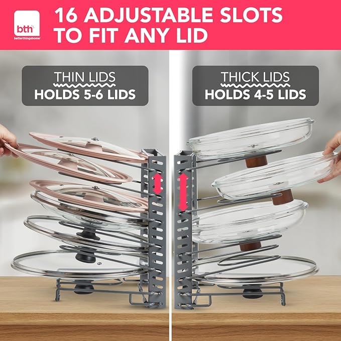Free-Standing Adjustable Pot Lid Organizer - Image 5