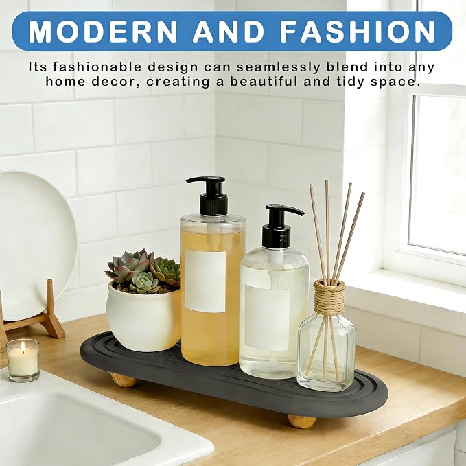 Instant Dry Sink Tray, Anti-Slip Stone Sink Caddy, Durable Kitchen Sink - Image 6