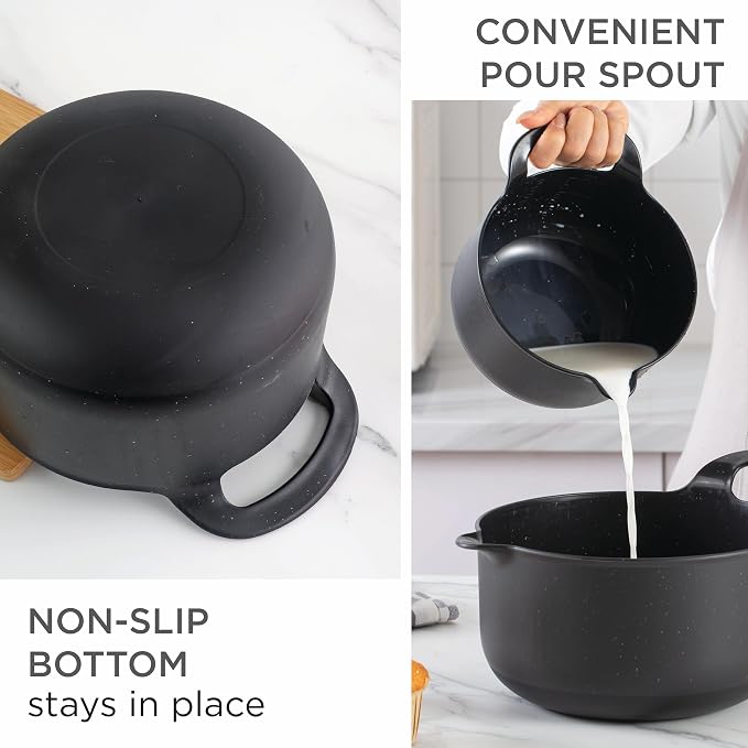 COOK WITH COLOR Nesting Plastic Mixing Bowl Set with Pour Spouts and Handles - Image 2