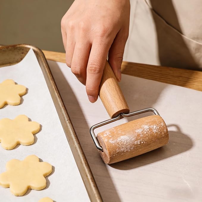 Small Rolling Pin, Wooden Dough Roller, Non-Stick Pizza Roller, T Type Rolling - Image 6