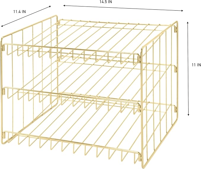 Kitchen Details 3 Tier Can Storage Organizer Rack in Gold - Image 3