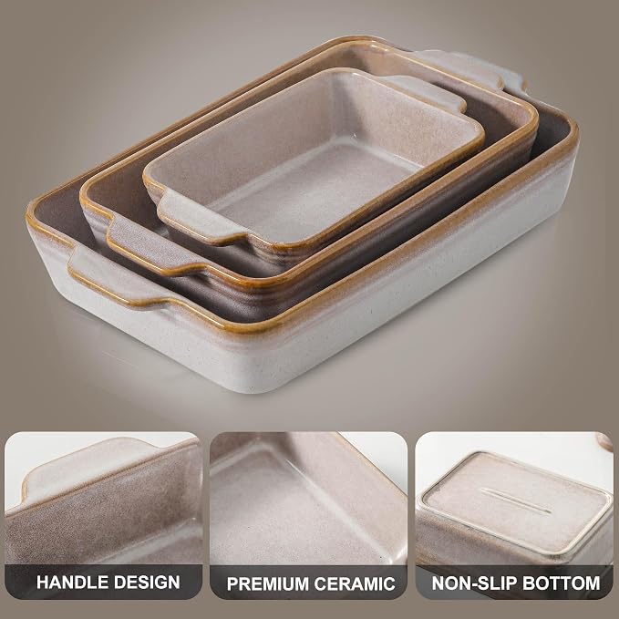 HVH 9x13 Baking Dish Set, Large Casserole Dishes - Image 6