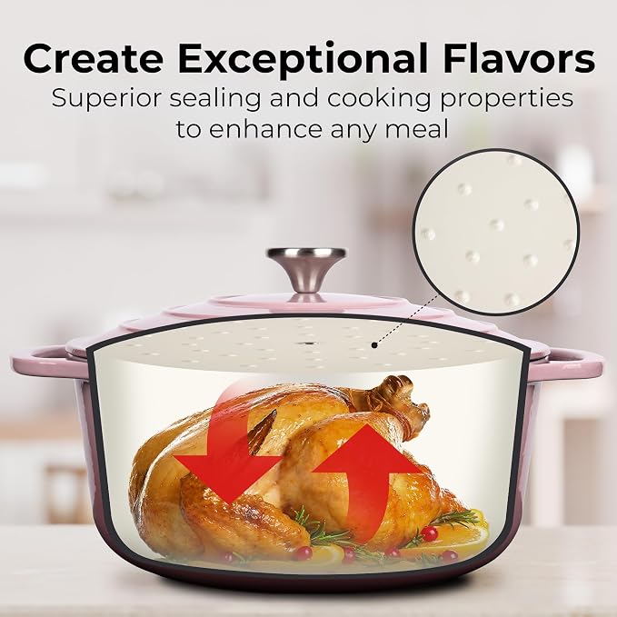 Zulay Kitchen 6 Quart Enameled Cast Iron Dutch Oven Pot - Image 4