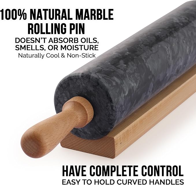 Zulay Kitchen 17-Inch Marble Rolling Pin - Image 4