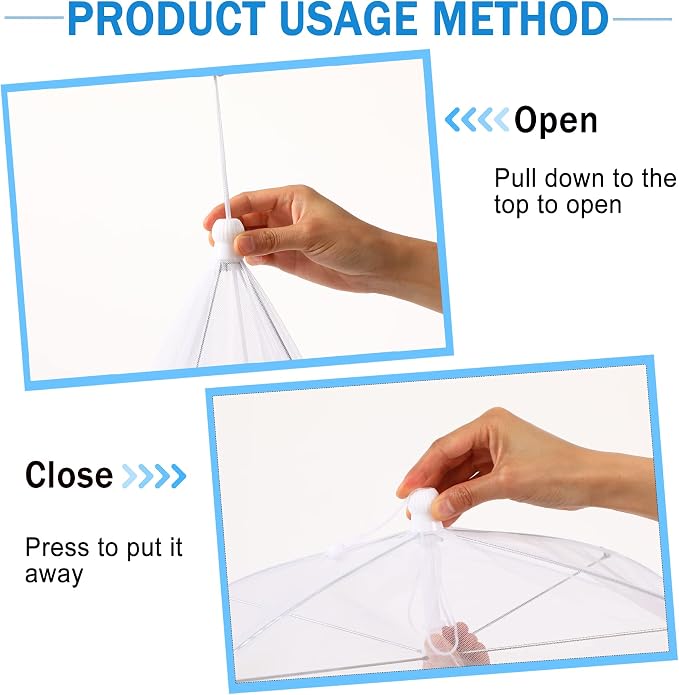 JULBEAR 4 Pcs Mesh Food Cover Tent Large and Tall Umbrella Food Screen Covers - Image 4