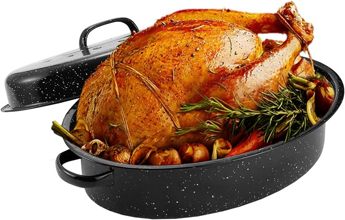 JY COOKMENT 15.7" Enameled Oval Roaster - Image 2
