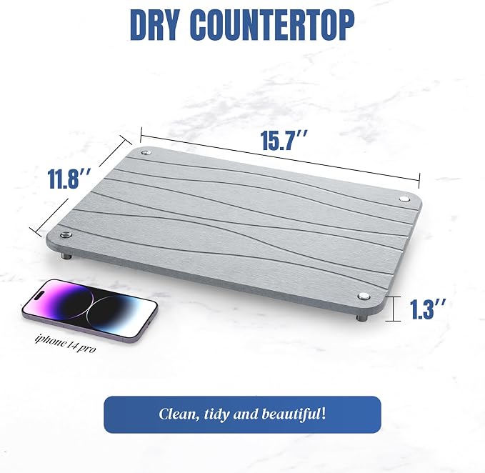 Stone Drying Mat for Kitchen Counter, Diatomaceous Dish Drying Mats Superb - Image 4