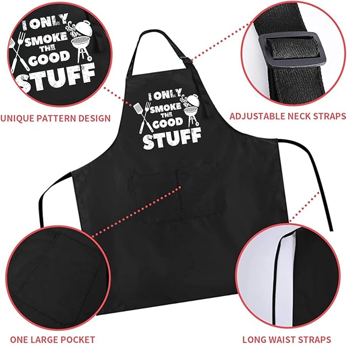 Rosoz Funny BBQ Black Chef Aprons - Image 6