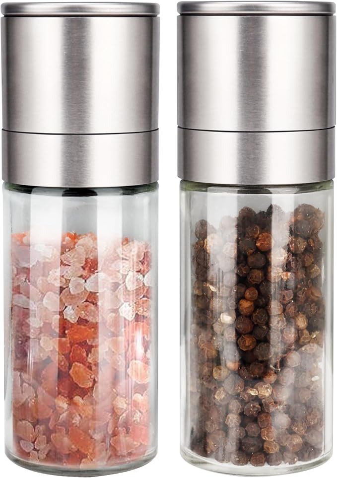 Gulex® Salt and Pepper Grinder Set, Pepper Mill, Sea Salt Shaker Grinder by Gulex