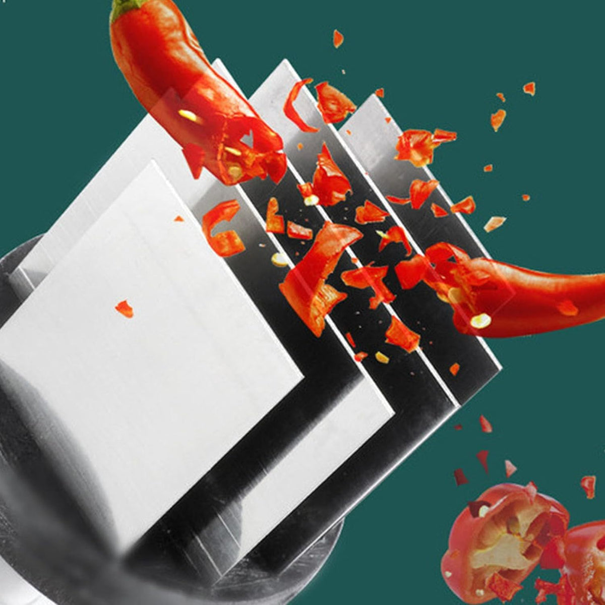 Manual Food Chopper, 6.3 X 2.4in Compact Mini Dicer, 304 Stainless