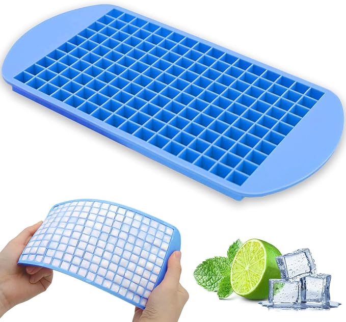 Silicone Mini Ice Cube Tray, 160 Crushed Ice Cube Molds Easy Release Small Ice by Jisile