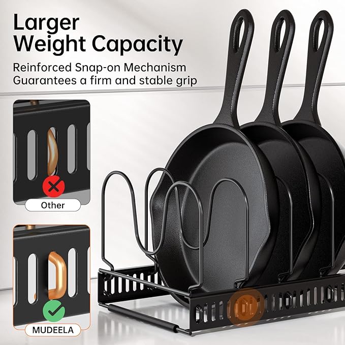 MUDEELA Pots and Pans Organizer Rack - Image 3