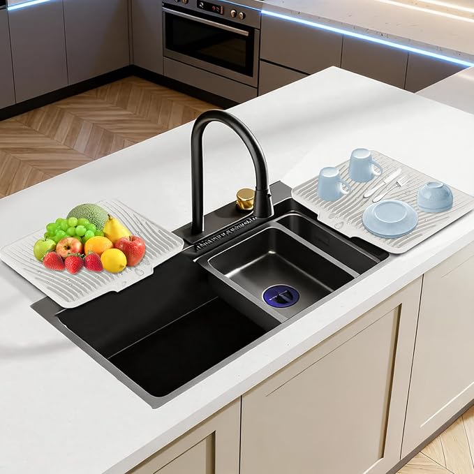 Silicone Dish Drying Mat for Kitchen Counter, Dish Drying Pad, Non-Slip Drain - Image 6