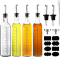 WERTIOO 17 OZ Olive Oil Dispenser Bottle, 4 Pack Glass Oil and Vinegar by WERTIOO