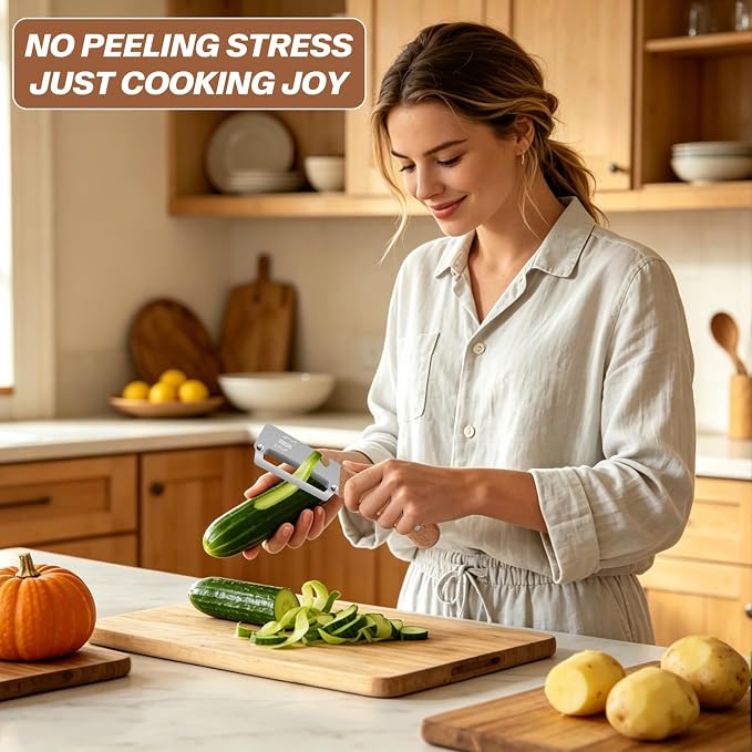 Multi-Functional Vegetable Peeler – Comfortable Wooden Handle - Image 7