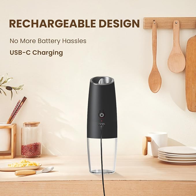 Rechargeable Electric Salt And Pepper Grinder Set, Automatic Gravity Electric - Image 2
