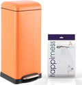 happimess HPM1007G Betty Retro 8-Gallon Step-Open Trash Can, Fingerprint by Happimess