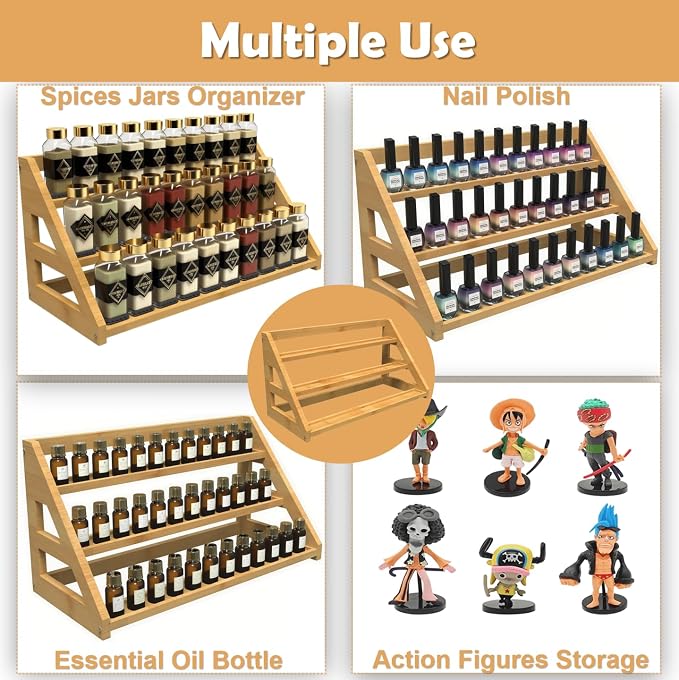 3 Tier Bamboo Spice Rack Organizer - Image 7
