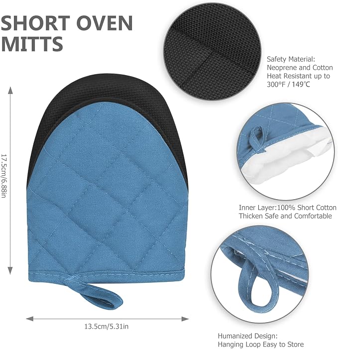 1 Pair Short Oven Mitts - Image 3