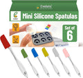 Evelots Set of 6 Mini Silicone Spatulas by Evelots