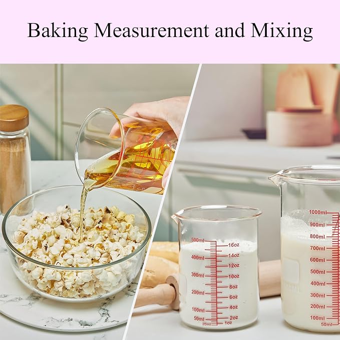 High Borosilicate Glass Measuring Cup-V-Shaped Spout, 500ml Glass Measuring - Image 5
