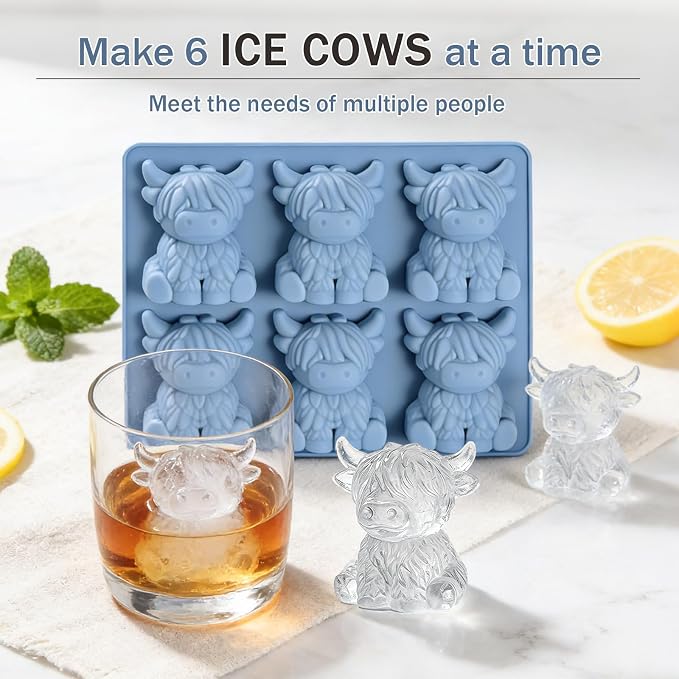 Mini Highland Cow Shape Mold, 3D Highland Cow Ice Cube Mold - Image 3