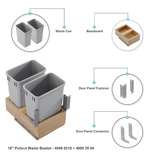 Dowell Double 35Qt Undermount Trash Pull-Out Waste Container - Image 7