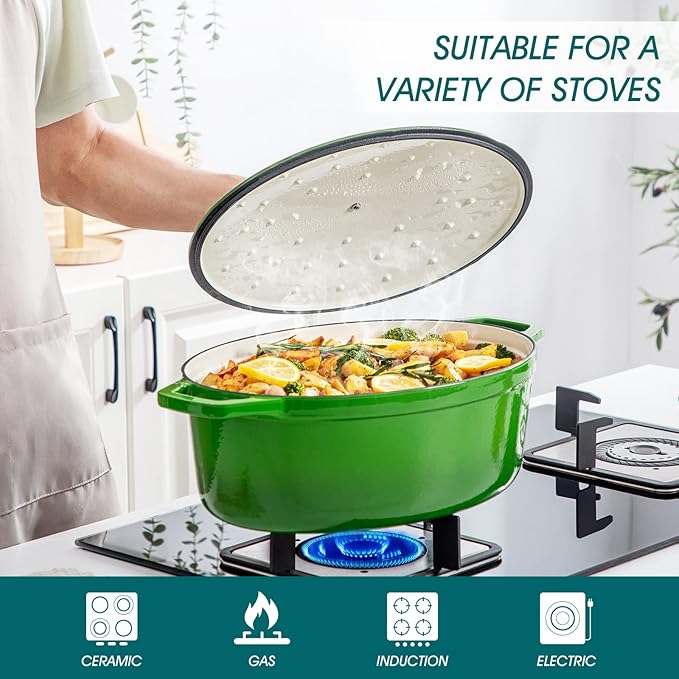 vancasso Enameled Cast Iron Dutch Oven, 9.3 Quart Dutch Oven Pot - Image 3