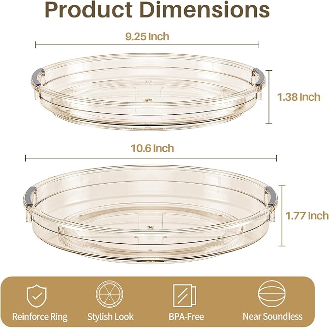 LAMU 2 Pack Lazy Susan Turntable Organizer - Image 7