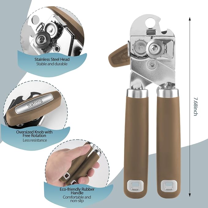 Safring Can Opener Manual, Heavy Duty Handheld Strong Can Opener - Image 2