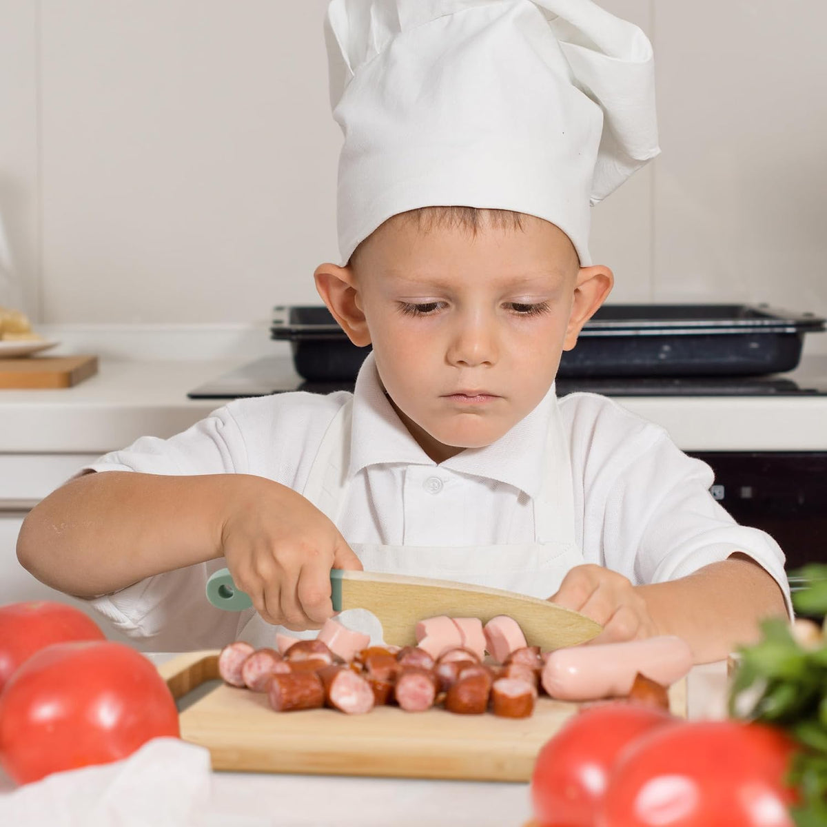 Wooden Cooking & Baking Set for Kids - Safe & Real Toddler Kitchen