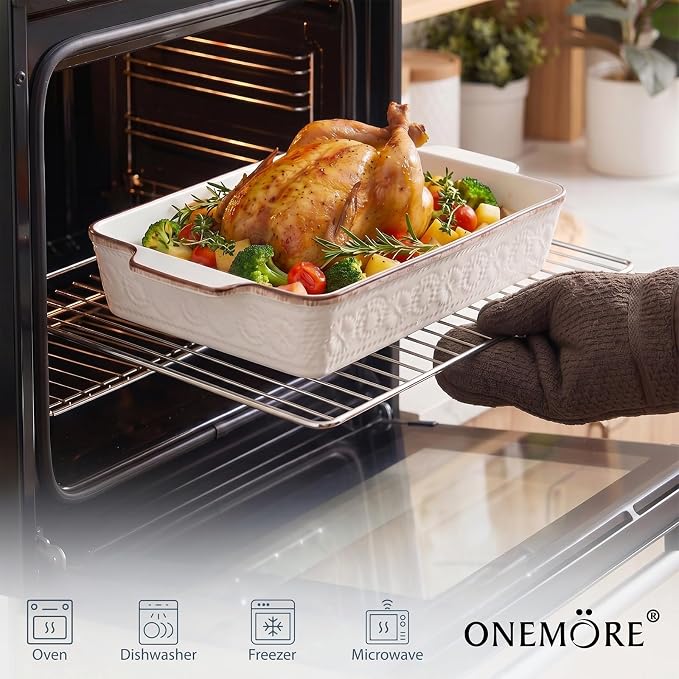 ONEMORE Casserole Dishes for Oven, Ceramic Baking Dish Set of 4, Non-Stick - Image 3