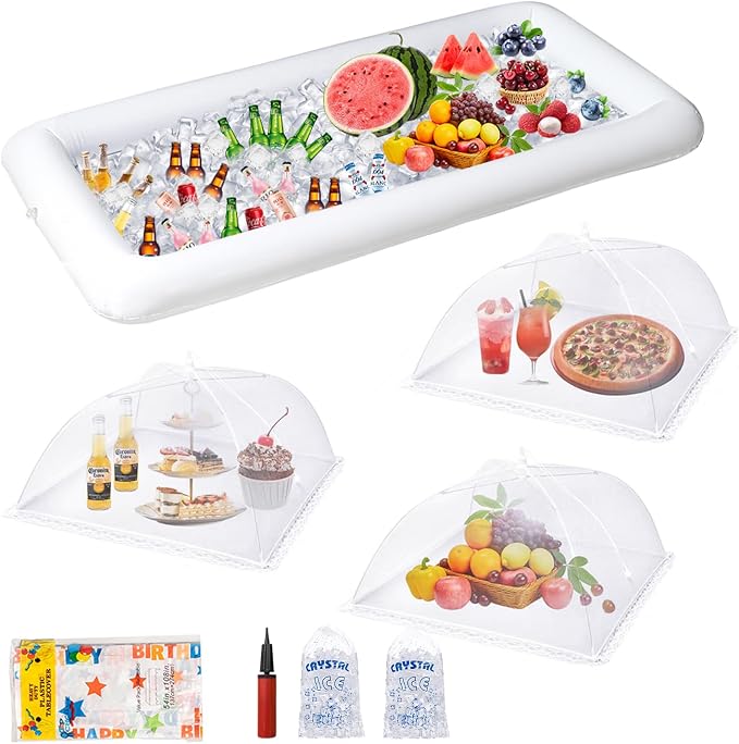 8Pack Party Supplies, Pool Party Buffet Drink Cooler, Ice Tray Food Drink by WokuyaDirectDesignforLoveIdealforParty