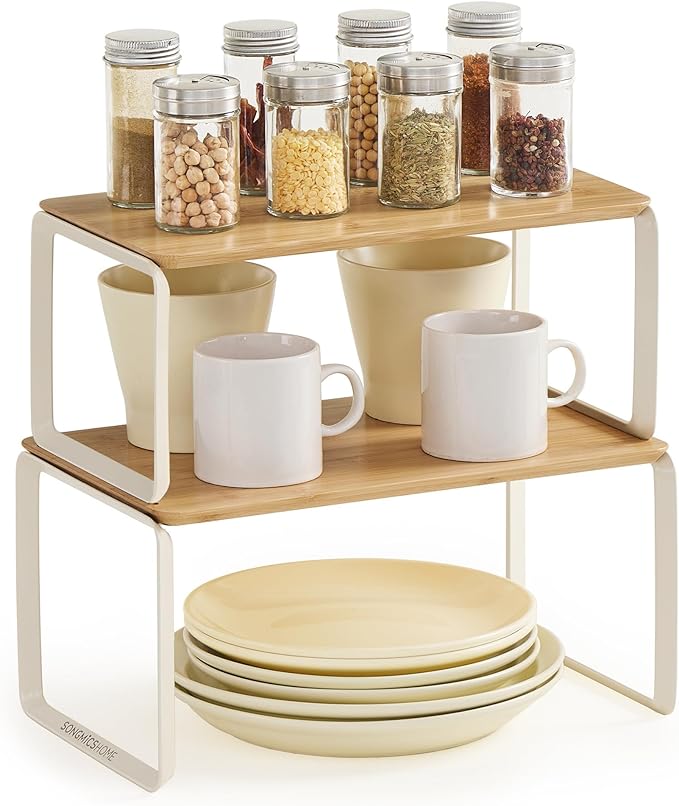 SONGMICS HOME Cabinet Organizer Shelf, Kitchen Storage, Spice Rack, Expandable by SONGMICSHOME