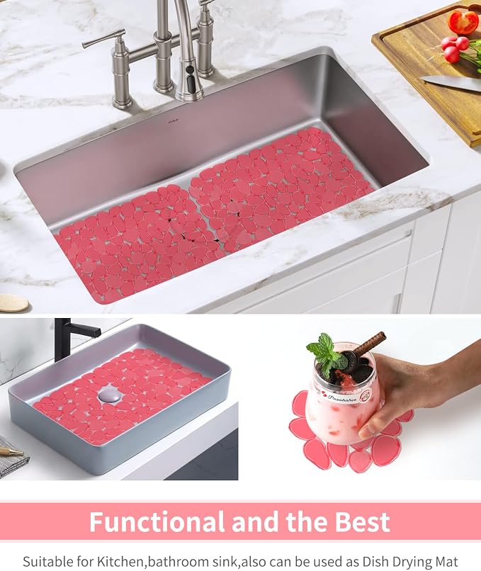Bligli Pebble Sink Mat for Stainless Steel/Ceramic Sinks, PVC Eco-Friendly Sink - Image 5