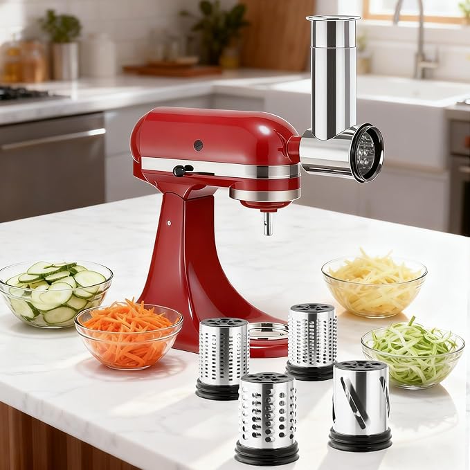 KITOART Stainless Steel Slicer Shredder & Cheese Grater Attachment - Image 6