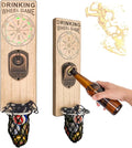 Magnetic Bottle Openers with Catcher, Wall Mounted Wooden Beer Bottle Opener by LUCYLANKER
