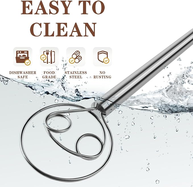 TEEVEA Danish Dough Whisk Stainless Steel - Image 6