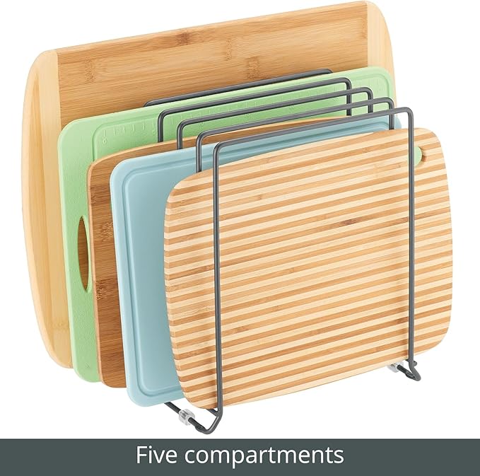 mDesign Pot Lid and Pan Rack — Metal Wire Rack - Image 4