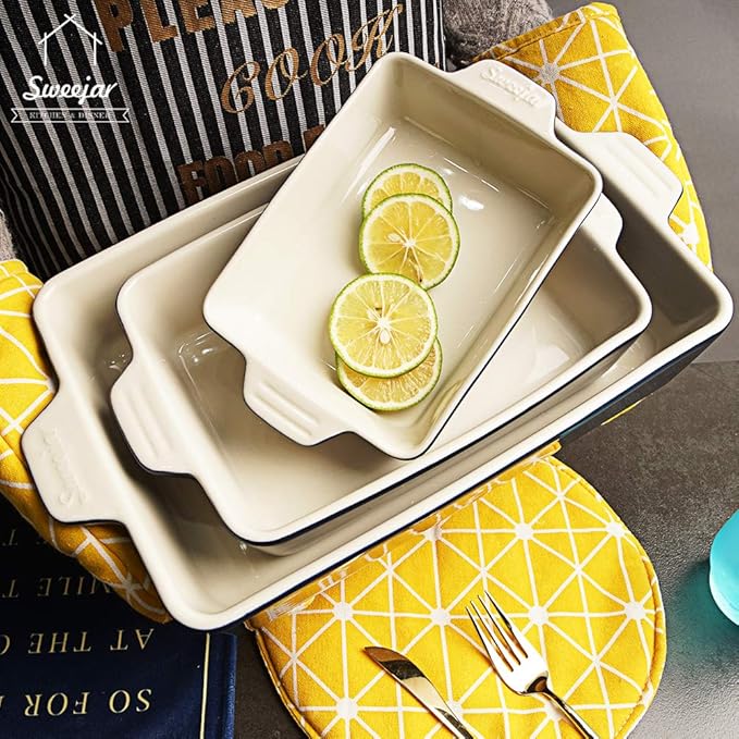 Sweejar Ceramic Bakeware Set, Rectangular Baking Dish - Image 3
