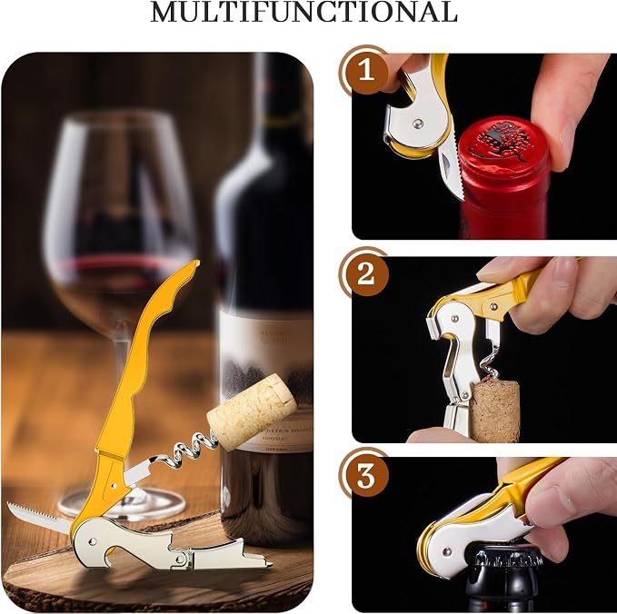 HYZ 2-Pack Wine Opener Waiter Corkscrew, Professional Wine Key - Image 5
